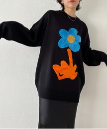 over size FLOWER knit / オーバーサイズフラワーニット