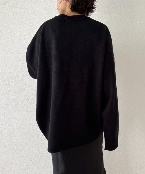 wee9s(ウィークス)の「over size FLOWER knit / オーバーサイズフラワーニット(ニット/セーター・レディース・ブラック・FREE)」の12枚目の写真