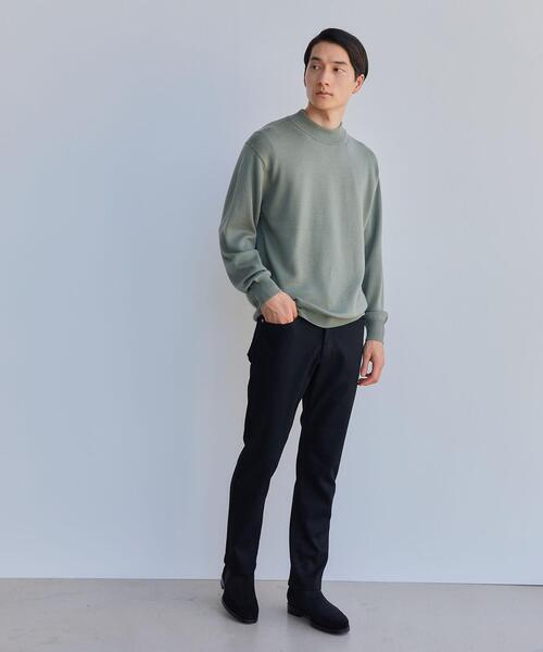 green label relaxing（グリーンレーベルリラクシング）の「シルクミックス 天竺 モックネック ニット（ニット/セーター・メンズ・パープル/オリーブ/ダークグレー・L/S/M）」の11枚目の写真