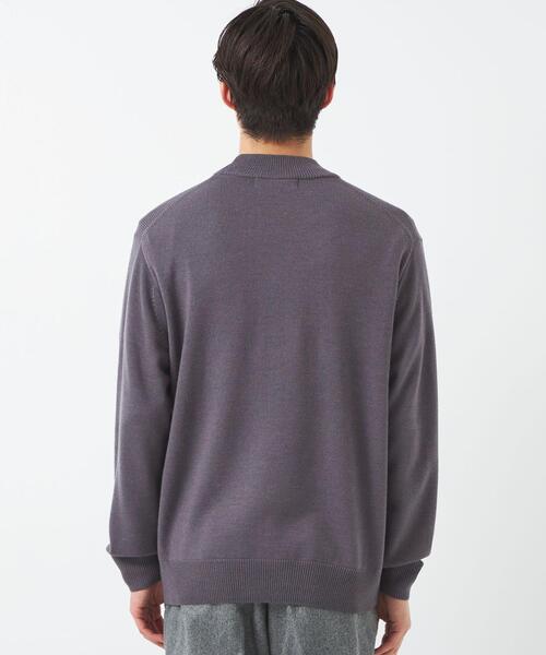 green label relaxing（グリーンレーベルリラクシング）の「シルクミックス 天竺 モックネック ニット（ニット/セーター・メンズ・パープル/オリーブ/ダークグレー・L/S/M）」の7枚目の写真