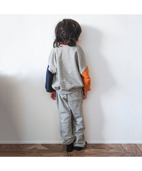 BREEZE（ブリーズ）の「カレッジパンツ 10分丈（スウェットパンツ・キッズ・ライトグレー/グレー/ネイビー/グリーン/オレンジ・110/140/90/120/130/80/100）」の10枚目の写真