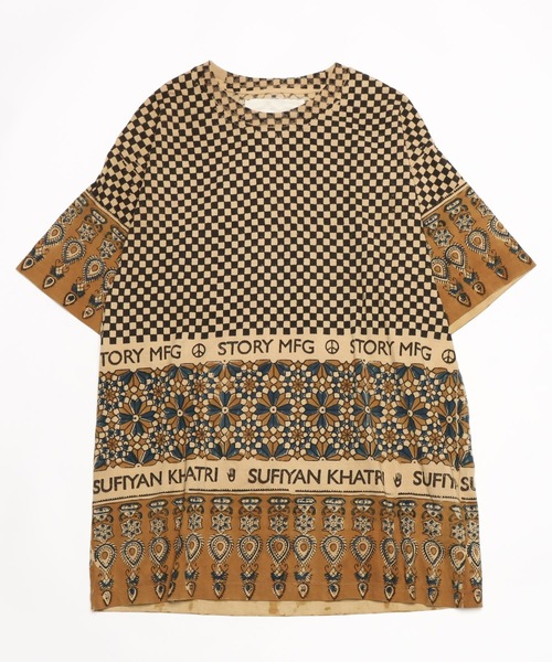 Story mfg.(ストーリーエムエフジー)の「【STORY MFG】ストーリーエムエフジー CHECKER BOOTLEGBLOCK PRINTED(Tシャツ/カットソー・メンズ・チェック・MEDIUM/SMALL)」の1枚目の写真