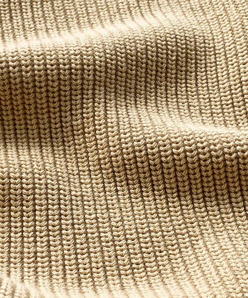 BROOKLYN OVERALL（ブルックリンオーバーオール）の「片畦編ニットプルオーバー（ニット/セーター・メンズ・カーキ/ブラウン/ベージュ・MEDIUM/LARGE）」の10枚目の写真