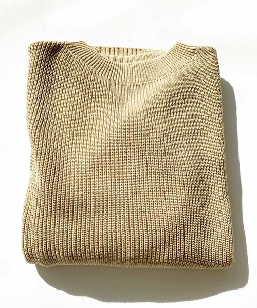 BROOKLYN OVERALL（ブルックリンオーバーオール）の「片畦編ニットプルオーバー（ニット/セーター・メンズ・カーキ/ブラウン/ベージュ・MEDIUM/LARGE）」の11枚目の写真