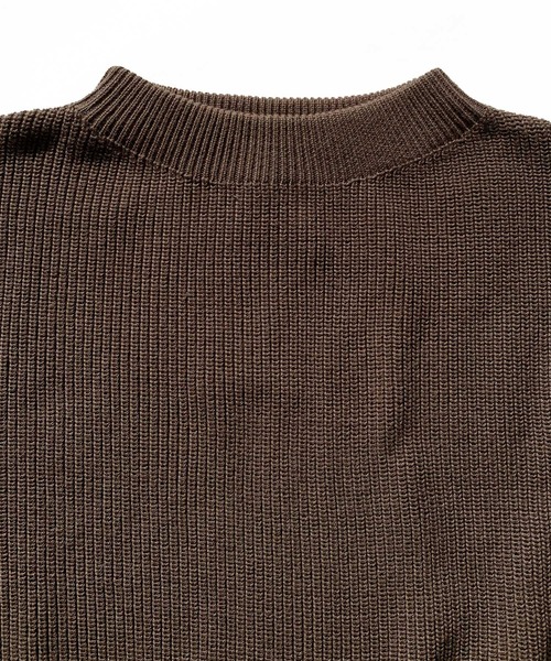 BROOKLYN OVERALL（ブルックリンオーバーオール）の「片畦編ニットプルオーバー（ニット/セーター・メンズ・カーキ/ブラウン/ベージュ・MEDIUM/LARGE）」の9枚目の写真