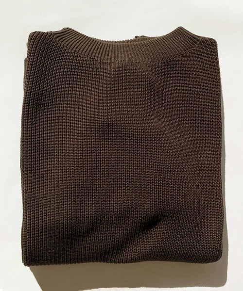 BROOKLYN OVERALL（ブルックリンオーバーオール）の「片畦編ニットプルオーバー（ニット/セーター・メンズ・カーキ/ブラウン/ベージュ・MEDIUM/LARGE）」の8枚目の写真