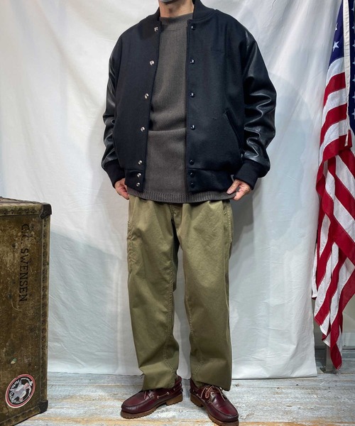 BROOKLYN OVERALL（ブルックリンオーバーオール）の「片畦編ニットプルオーバー（ニット/セーター・メンズ・カーキ/ブラウン/ベージュ・MEDIUM/LARGE）」の15枚目の写真