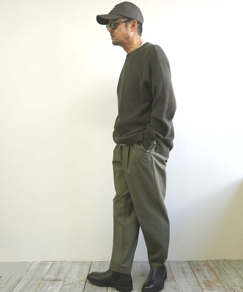 BROOKLYN OVERALL（ブルックリンオーバーオール）の「片畦編ニットプルオーバー（ニット/セーター・メンズ・カーキ/ブラウン/ベージュ・MEDIUM/LARGE）」の17枚目の写真