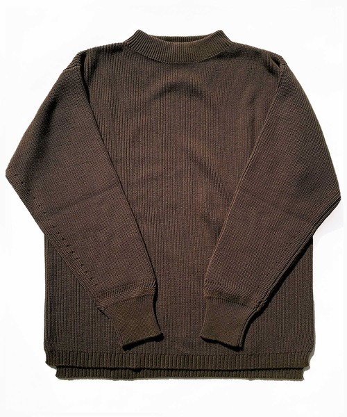 BROOKLYN OVERALL（ブルックリンオーバーオール）の「片畦編ニットプルオーバー（ニット/セーター・メンズ・カーキ/ブラウン/ベージュ・MEDIUM/LARGE）」の6枚目の写真