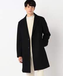 ウール ポリエステル ショートビーバー    チェスター コート
