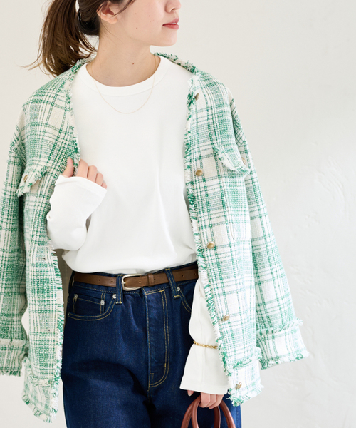 JOURNAL STANDARD（ジャーナルスタンダード）の「クロップドロングTシャツ（Tシャツ/カットソー・レディース・ブラック系その他/ホワイト/イエロー/ブラック・FREE）」の2枚目の写真