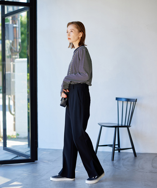 JOURNAL STANDARD（ジャーナルスタンダード）の「クロップドロングTシャツ（Tシャツ/カットソー・レディース・ブラック系その他/ホワイト/イエロー/ブラック・FREE）」の20枚目の写真