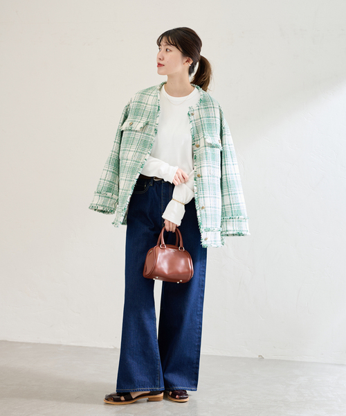 JOURNAL STANDARD（ジャーナルスタンダード）の「クロップドロングTシャツ（Tシャツ/カットソー・レディース・ブラック系その他/ホワイト/イエロー/ブラック・FREE）」の16枚目の写真