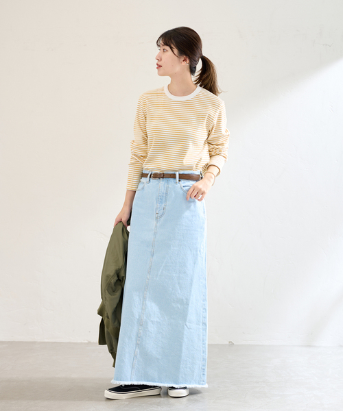 JOURNAL STANDARD（ジャーナルスタンダード）の「クロップドロングTシャツ（Tシャツ/カットソー・レディース・ブラック系その他/ホワイト/イエロー/ブラック・FREE）」の22枚目の写真