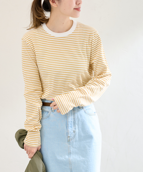 JOURNAL STANDARD（ジャーナルスタンダード）の「クロップドロングTシャツ（Tシャツ/カットソー・レディース・ブラック系その他/ホワイト/イエロー/ブラック・FREE）」の17枚目の写真