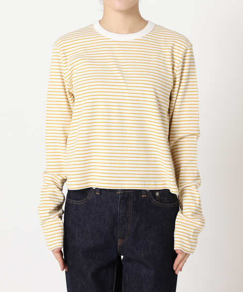 JOURNAL STANDARD（ジャーナルスタンダード）の「クロップドロングTシャツ（Tシャツ/カットソー・レディース・ブラック系その他/ホワイト/イエロー/ブラック・FREE）」の13枚目の写真