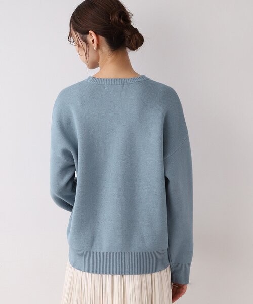 SHOO・LA・RUE（シューラルー）の「◆スウェットライクロゴニット（ニット/セーター・レディース・オフホワイト/ライトブルー/ブラック・00）」の7枚目の写真