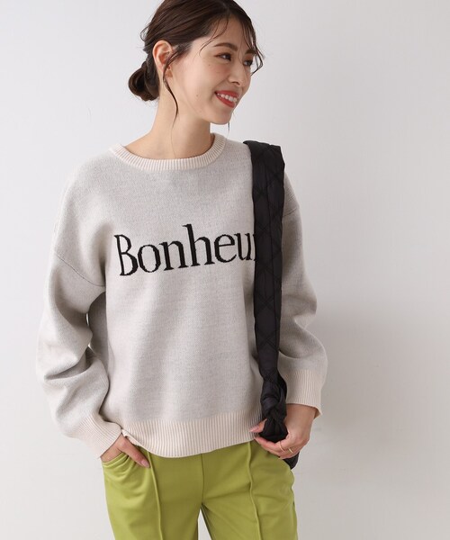 SHOO・LA・RUE（シューラルー）の「◆スウェットライクロゴニット（ニット/セーター・レディース・オフホワイト/ライトブルー/ブラック・00）」の11枚目の写真