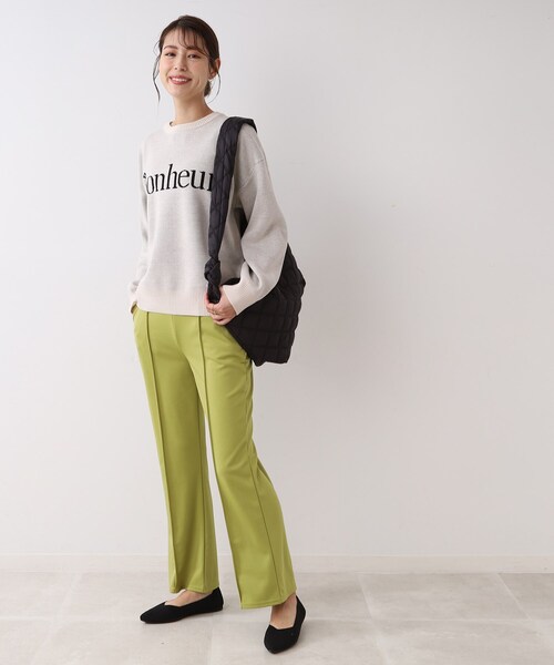 SHOO・LA・RUE（シューラルー）の「◆スウェットライクロゴニット（ニット/セーター・レディース・オフホワイト/ライトブルー/ブラック・00）」の14枚目の写真