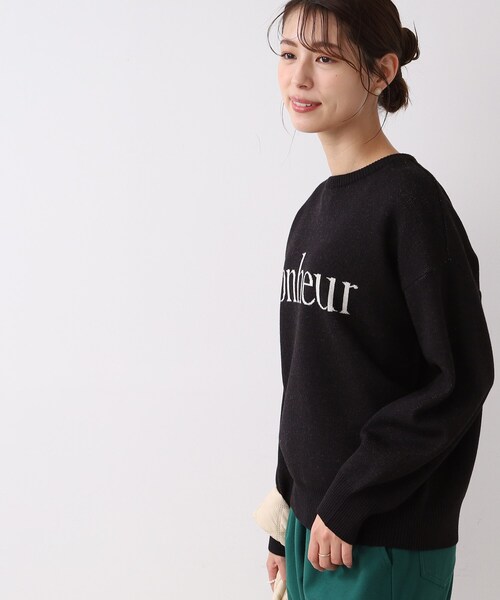 SHOO・LA・RUE（シューラルー）の「◆スウェットライクロゴニット（ニット/セーター・レディース・オフホワイト/ライトブルー/ブラック・00）」の19枚目の写真