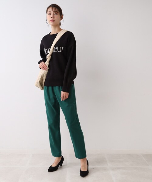 SHOO・LA・RUE（シューラルー）の「◆スウェットライクロゴニット（ニット/セーター・レディース・オフホワイト/ライトブルー/ブラック・00）」の21枚目の写真