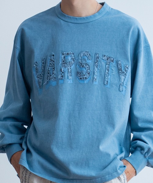 Universal Style Wear（ユニバーサルスタイルウェア）の「Universal Style Wear HAV-A-HANK ハバハンク カットワーク ロゴ Tee（Tシャツ/カットソー・メンズ・スミクロ/グレイッシュブルー/オフホワイト/カーキ・MEDIUM/LARGE/X-LARGE）」の11枚目の写真