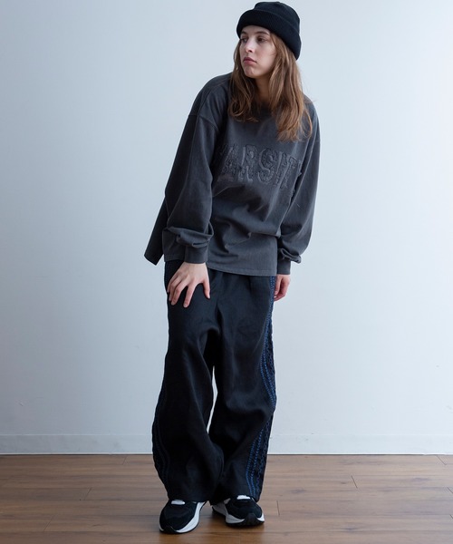 Universal Style Wear（ユニバーサルスタイルウェア）の「Universal Style Wear HAV-A-HANK ハバハンク カットワーク ロゴ Tee（Tシャツ/カットソー・メンズ・スミクロ/グレイッシュブルー/オフホワイト/カーキ・MEDIUM/LARGE/X-LARGE）」の9枚目の写真