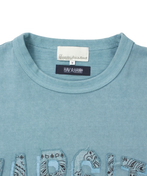 Universal Style Wear（ユニバーサルスタイルウェア）の「Universal Style Wear HAV-A-HANK ハバハンク カットワーク ロゴ Tee（Tシャツ/カットソー・メンズ・スミクロ/グレイッシュブルー/オフホワイト/カーキ・MEDIUM/LARGE/X-LARGE）」の10枚目の写真