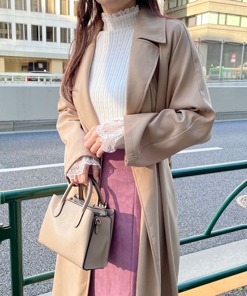 fifth（フィフス）の「レースドッキングリブトップス（ニット/セーター・レディース・ブラック/ホワイト・M）」の2枚目の写真