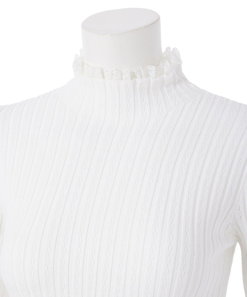 fifth（フィフス）の「レースドッキングリブトップス（ニット/セーター・レディース・ブラック/ホワイト・M）」の15枚目の写真