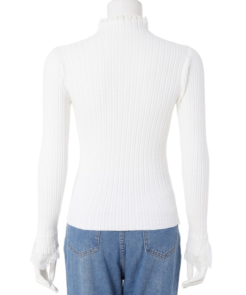 fifth（フィフス）の「レースドッキングリブトップス（ニット/セーター・レディース・ブラック/ホワイト・M）」の14枚目の写真