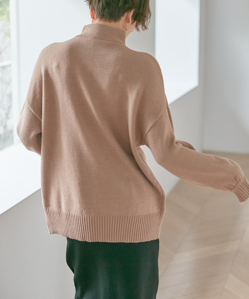 Days（デイズ）の「【Oeillet】ハーフジップゆるニットプルオーバー（ウイエ）（ニット/セーター・レディース・モカ/ブルー/グリーン/オフホワイト・M/LL/L）」の22枚目の写真