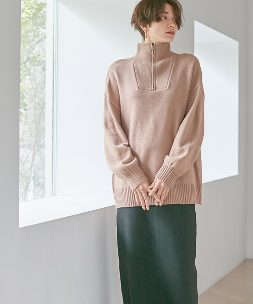 Days（デイズ）の「【Oeillet】ハーフジップゆるニットプルオーバー（ウイエ）（ニット/セーター・レディース・モカ/ブルー/グリーン/オフホワイト・M/LL/L）」の17枚目の写真