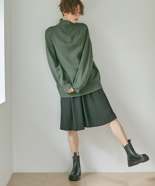 Days（デイズ）の「【Oeillet】ハーフジップゆるニットプルオーバー（ウイエ）（ニット/セーター・レディース・モカ/ブルー/グリーン/オフホワイト・M/LL/L）」の18枚目の写真