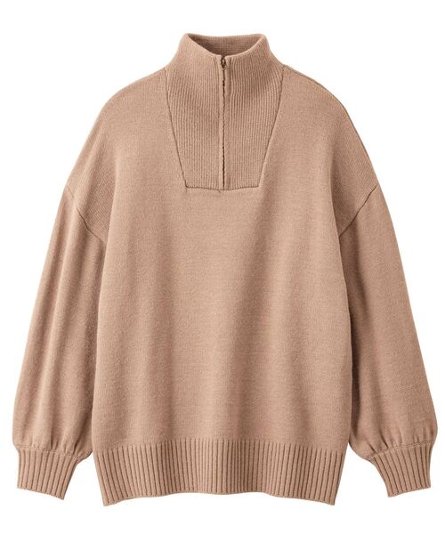 Days（デイズ）の「【Oeillet】ハーフジップゆるニットプルオーバー（ウイエ）（ニット/セーター・レディース・モカ/ブルー/グリーン/オフホワイト・M/LL/L）」の21枚目の写真