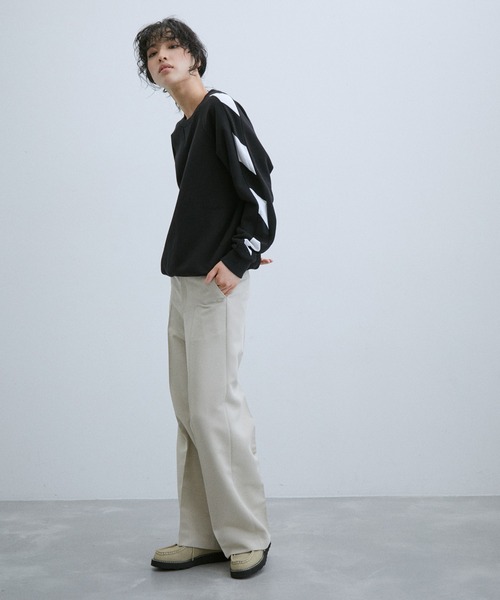 agnes b.（アニエスベー）の「【WEB限定】【agnes b. pour ADAM ET ROPE'】SWEAT SENGA MIXTE BANDE（スウェット・レディース・ブラック・S）」の9枚目の写真
