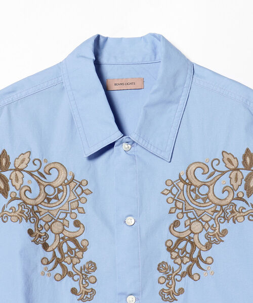 BEAMS LIGHTS（ビームスライツ）の「BEAMS LIGHTS / フラワー刺繍シャツ（シャツ/ブラウス・メンズ・サックスブルー/ホワイト・MEDIUM/LARGE/SMALL）」の13枚目の写真