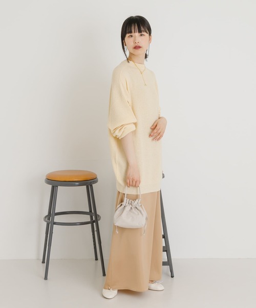 UR Lab.（アーバンリサーチラボ）の「ループヤーンルーズニット（ニット/セーター・レディース・イエロー系その他/グリーン系その他/アイボリー・FREE）」の4枚目の写真