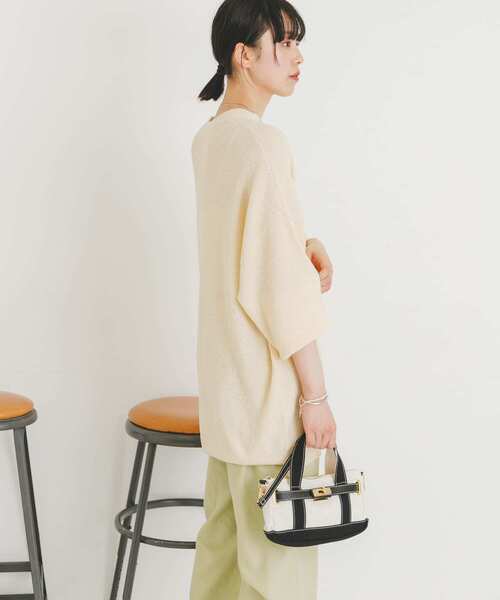 UR Lab.（アーバンリサーチラボ）の「ループヤーンルーズニット（ニット/セーター・レディース・イエロー系その他/グリーン系その他/アイボリー・FREE）」の6枚目の写真