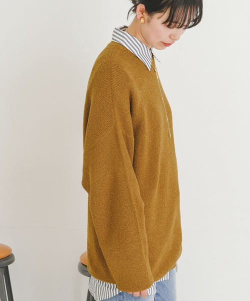 UR Lab.（アーバンリサーチラボ）の「ループヤーンルーズニット（ニット/セーター・レディース・イエロー系その他/グリーン系その他/アイボリー・FREE）」の9枚目の写真