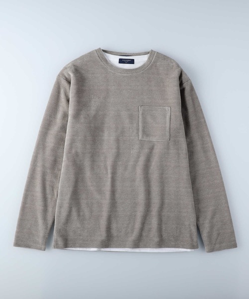 BACK NUMBER(バックナンバー)の「【BACK NUMBER】モールレイヤードロンT(Tシャツ/カットソー・メンズ・ケリーグリーン/ターコイズブルー/ベージュ・M/L/XL)」の2枚目の写真
