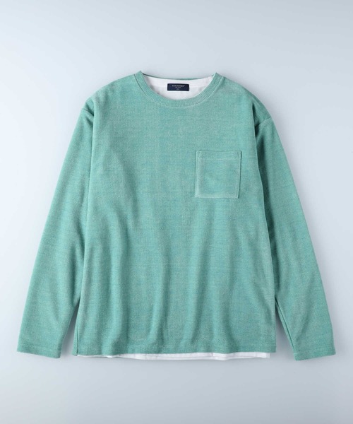 BACK NUMBER(バックナンバー)の「【BACK NUMBER】モールレイヤードロンT(Tシャツ/カットソー・メンズ・ケリーグリーン/ターコイズブルー/ベージュ・M/L/XL)」の21枚目の写真
