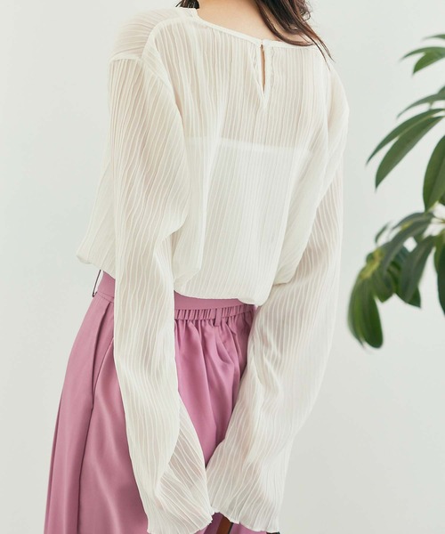 fifth（フィフス）の「インナー付きロングスリーブプリーツブラウス（シャツ/ブラウス・レディース・ホワイト/ブラック・M）」の17枚目の写真