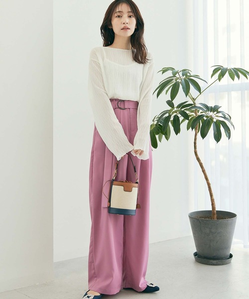 fifth（フィフス）の「インナー付きロングスリーブプリーツブラウス（シャツ/ブラウス・レディース・ホワイト/ブラック・M）」の7枚目の写真