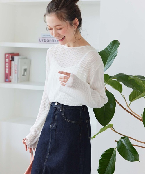 fifth（フィフス）の「インナー付きロングスリーブプリーツブラウス（シャツ/ブラウス・レディース・ホワイト/ブラック・M）」の21枚目の写真
