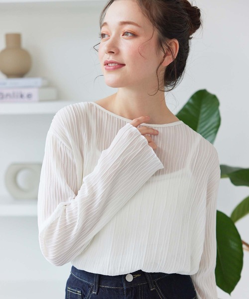 fifth（フィフス）の「インナー付きロングスリーブプリーツブラウス（シャツ/ブラウス・レディース・ホワイト/ブラック・M）」の22枚目の写真