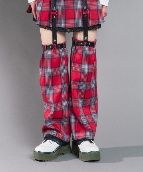 WEGO（ウィゴー）の「WEGO/【一部店限定】チェックロングレッグカバー（レッグウォーマー・レディース・レッド/ブルー・FREE）」の5枚目の写真