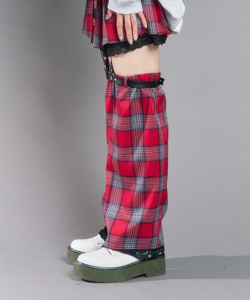 WEGO（ウィゴー）の「WEGO/【一部店限定】チェックロングレッグカバー（レッグウォーマー・レディース・レッド/ブルー・FREE）」の10枚目の写真