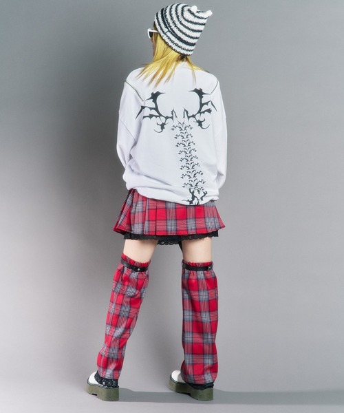 WEGO（ウィゴー）の「WEGO/【一部店限定】チェックロングレッグカバー（レッグウォーマー・レディース・レッド/ブルー・FREE）」の3枚目の写真