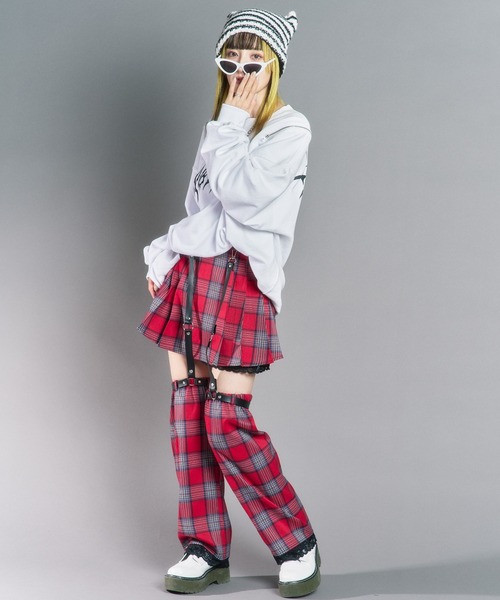 WEGO（ウィゴー）の「WEGO/【一部店限定】チェックロングレッグカバー（レッグウォーマー・レディース・レッド/ブルー・FREE）」の12枚目の写真